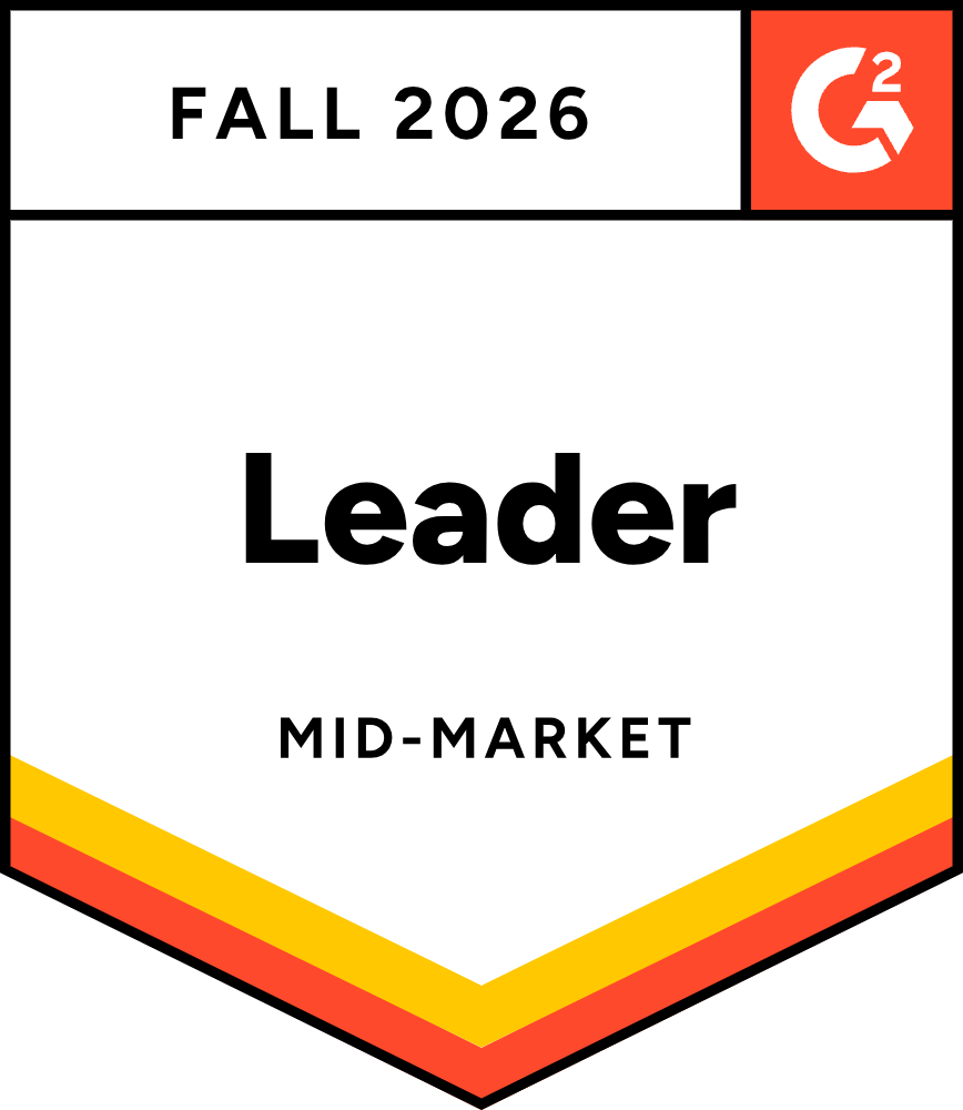 G2 Review Badge - Leader, Mid-Market