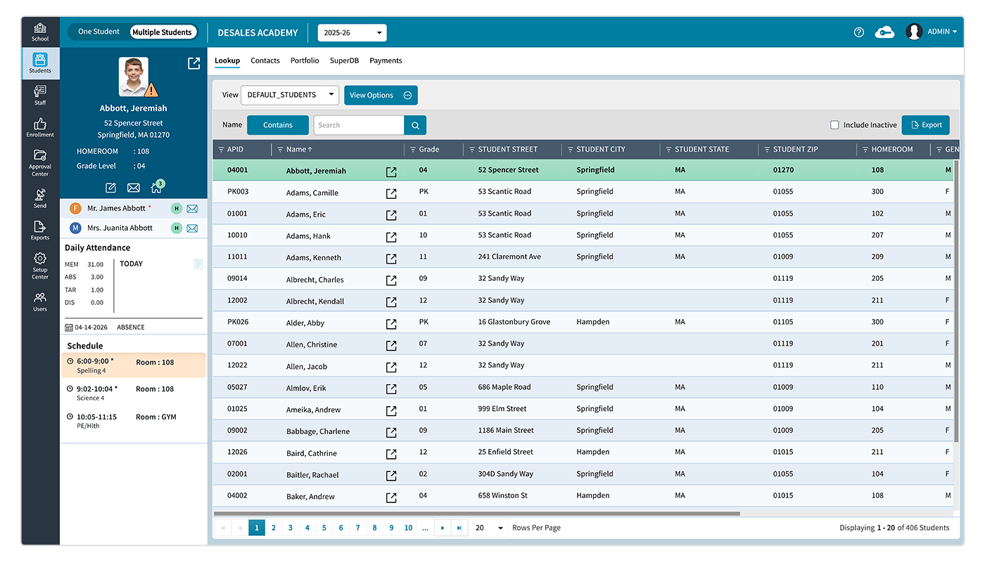 AdminPlus Multi-Student Lookup