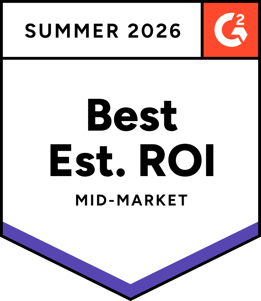 G2 Badge - Best Est. ROI, Mid-Market