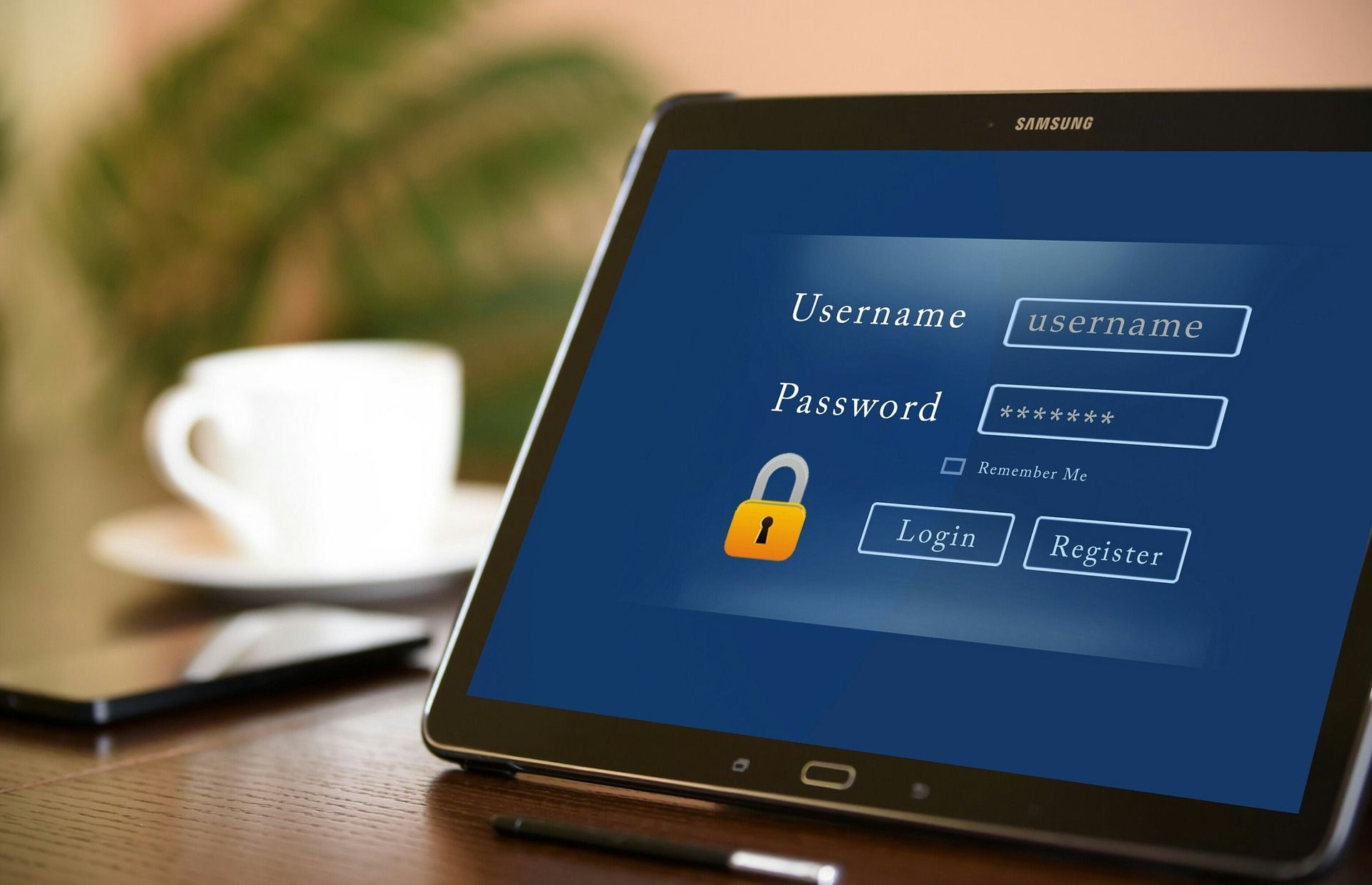 Secure login page on a laptop