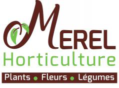 Le logo pour les plantes horticoles, les fleurs et les légumineuses de Merel.