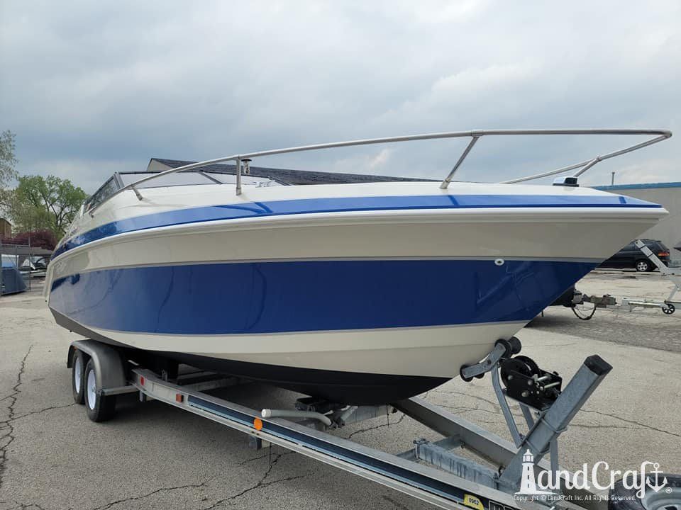 Wellcraft boat with completed exterior repairs and new exterior finish