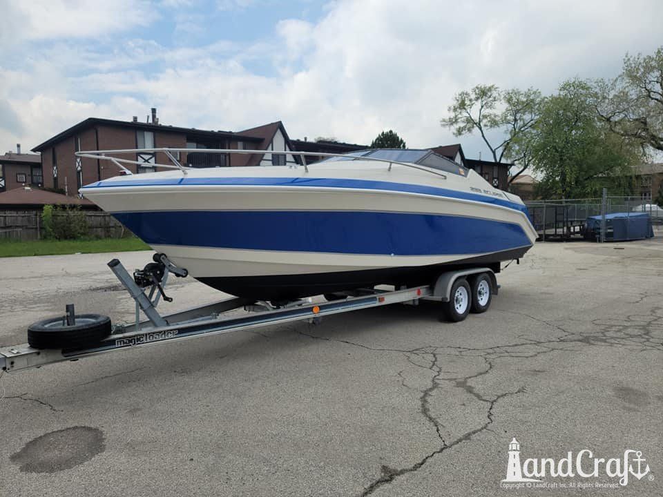 Wellcraft boat with completed exterior repairs and new exterior finish