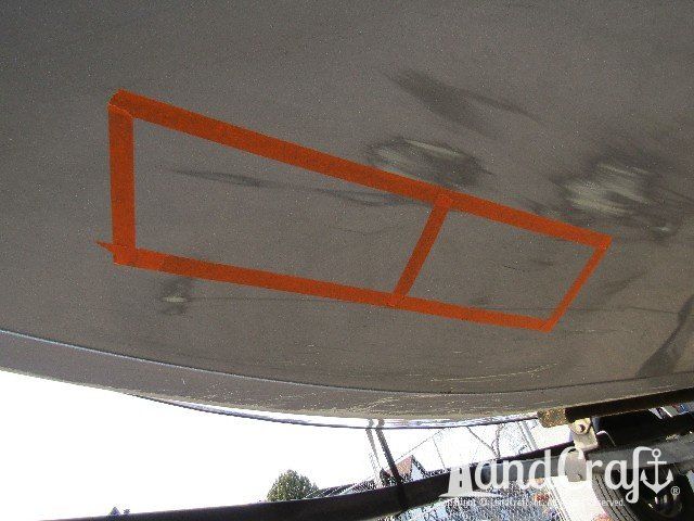 Aluminum Lowe boat with bottom impact damage