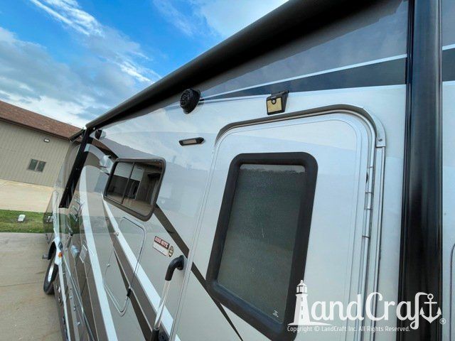 Forest River RV fiberglass repairs and paint refinishing completed