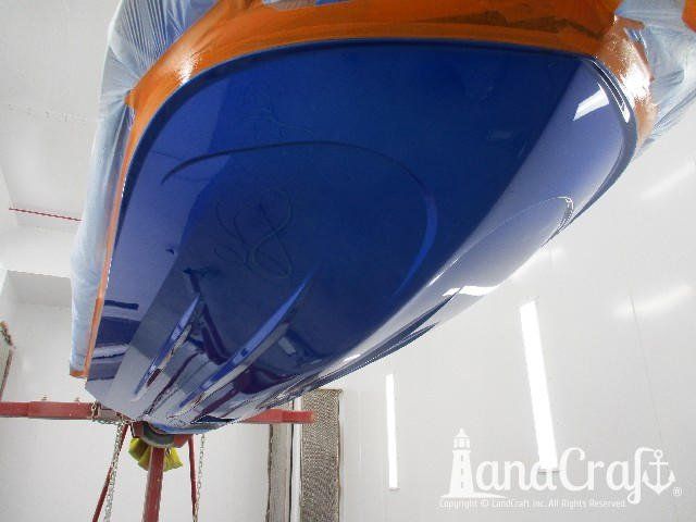 Yamaha waverunner in the refinishing stage