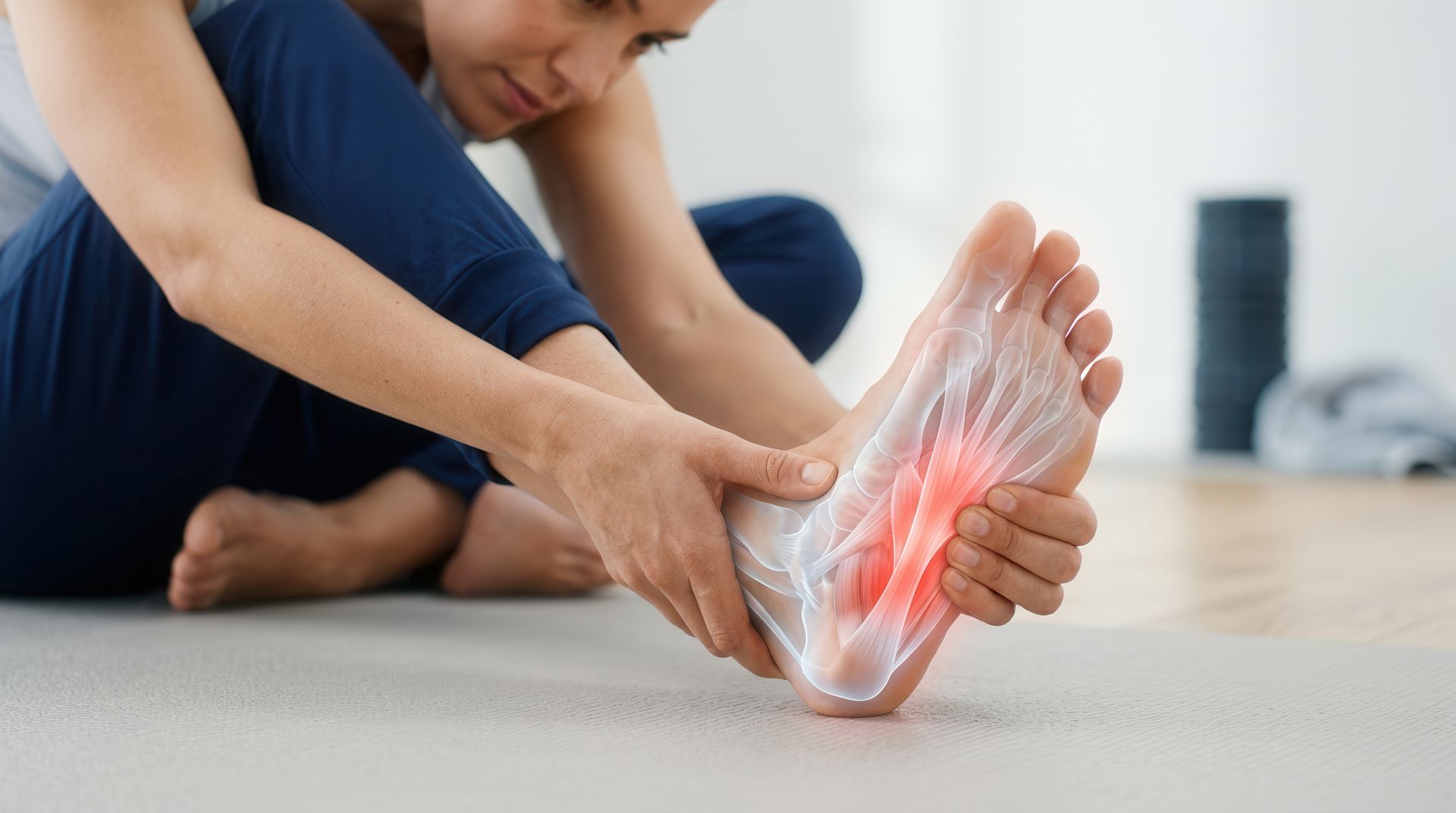 Close up of an inflamed, aching heel indicating chronic discomfort caused by foot arthritis. Close up of an inflamed, aching heel indicating chronic discomfort caused by foot arthritis.