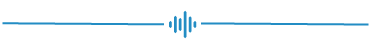 A horizontal light blue line with sound waves in the middle.