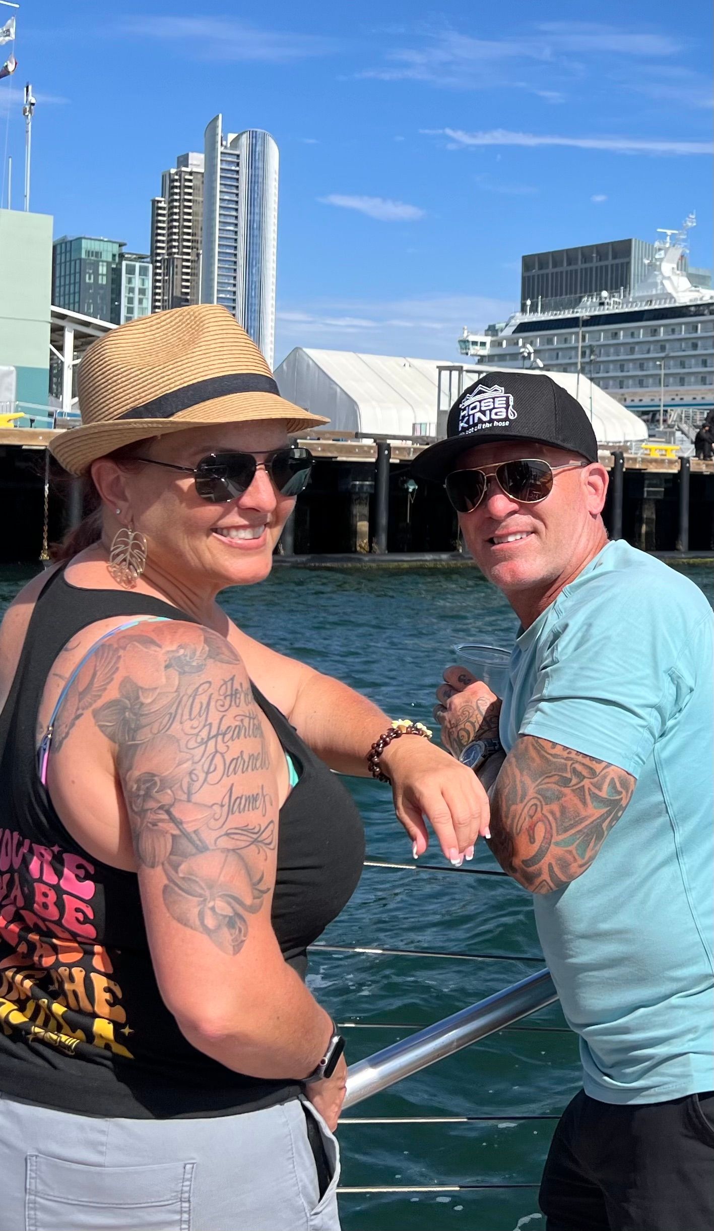 The Idaho Painter with his Sister on a boat. cruise