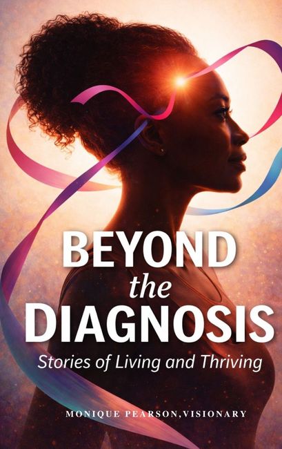 Book cover with silhouette profile, glowing light, and the title “Beyond the Diagnosis”