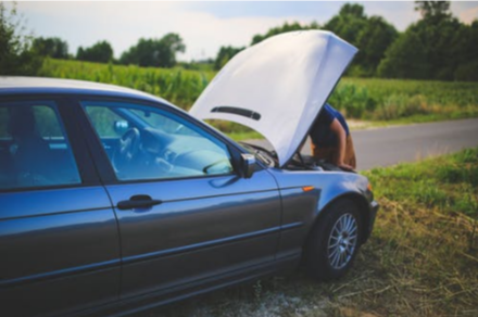 Picture of Car Broken Down with Hood up