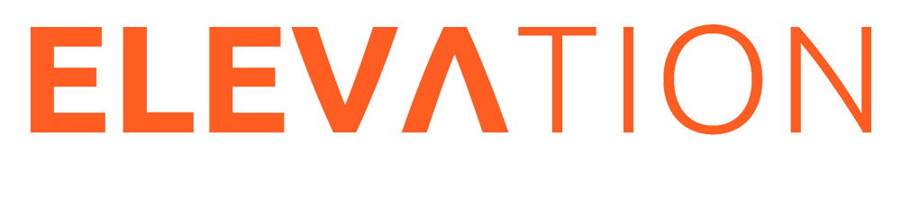 Orange "ELEVATION" text on a white background.