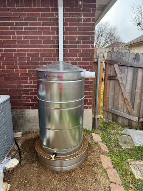 Rain Barrel attached to gutters