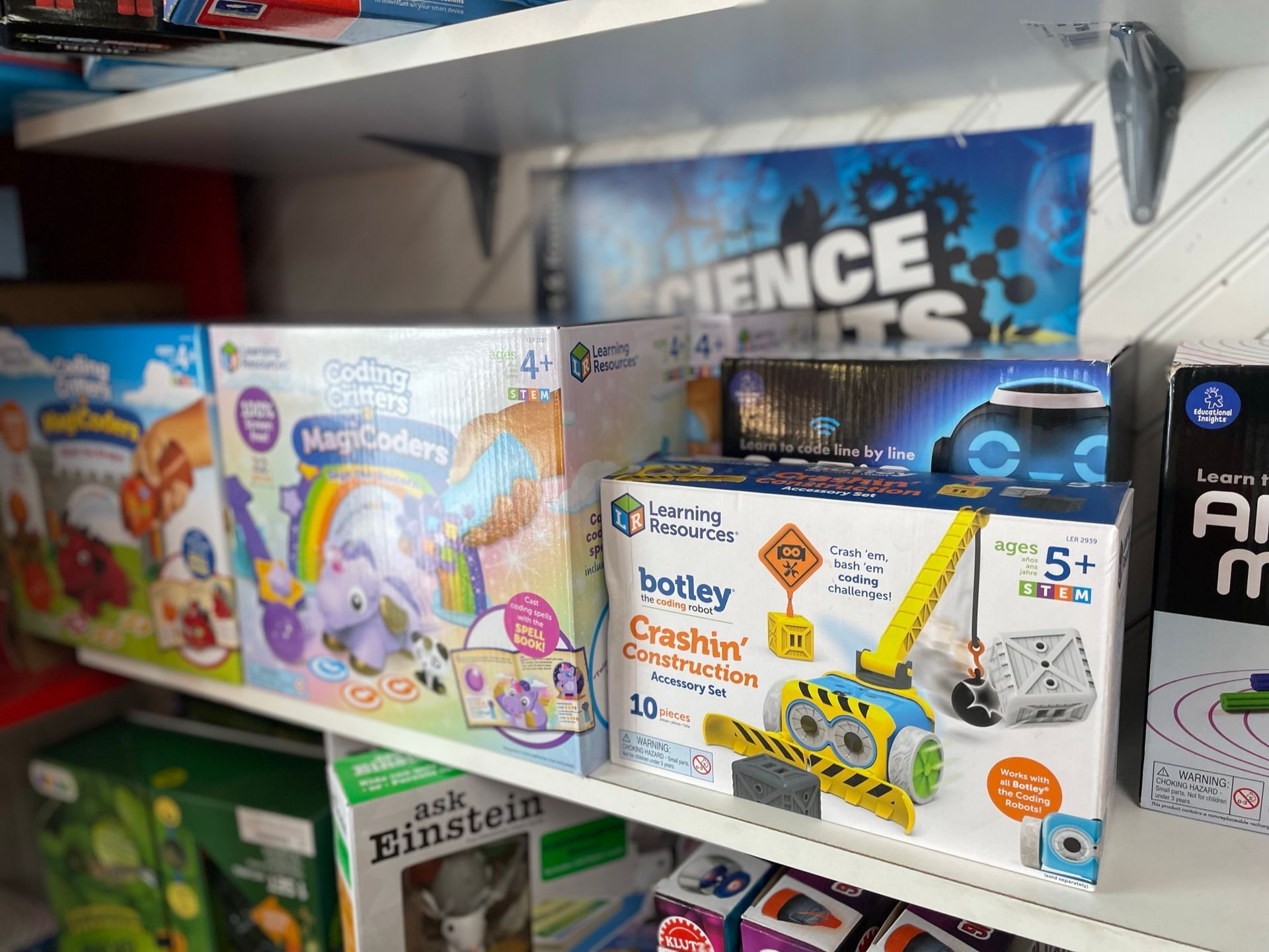 toy boxes on shelf