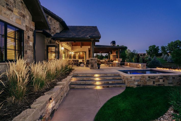 A home with warm lighting