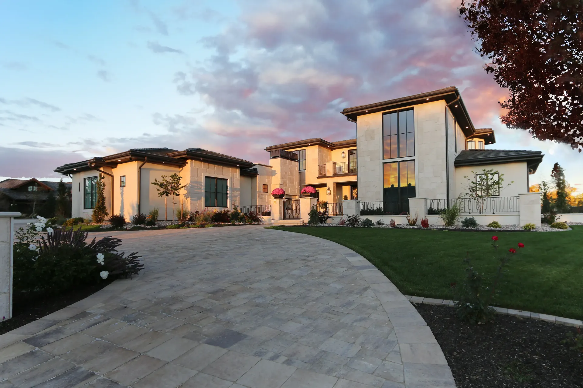 home with warm lighting
