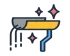 Stylized paint roller with yellow paint and sparkles, suggesting cleaning or finishing work