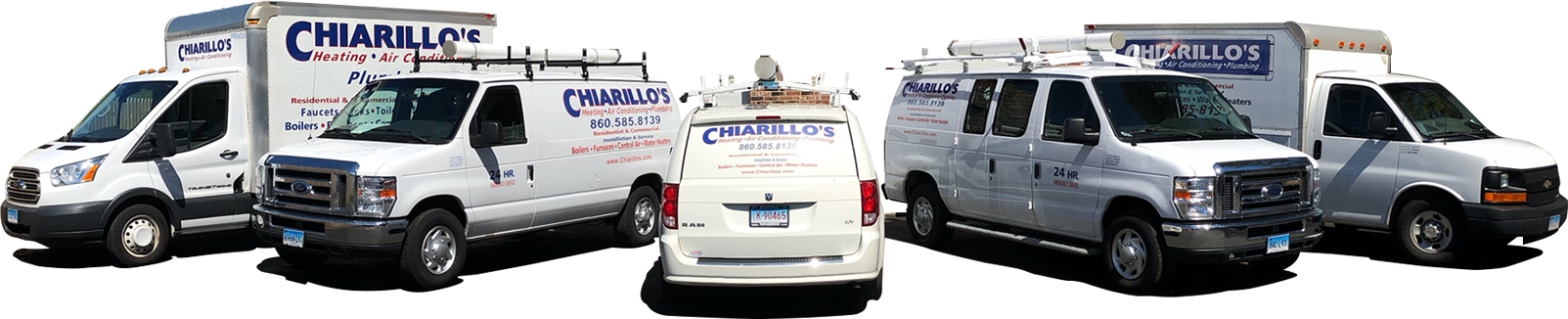 A group of white vans are parked next to each other.