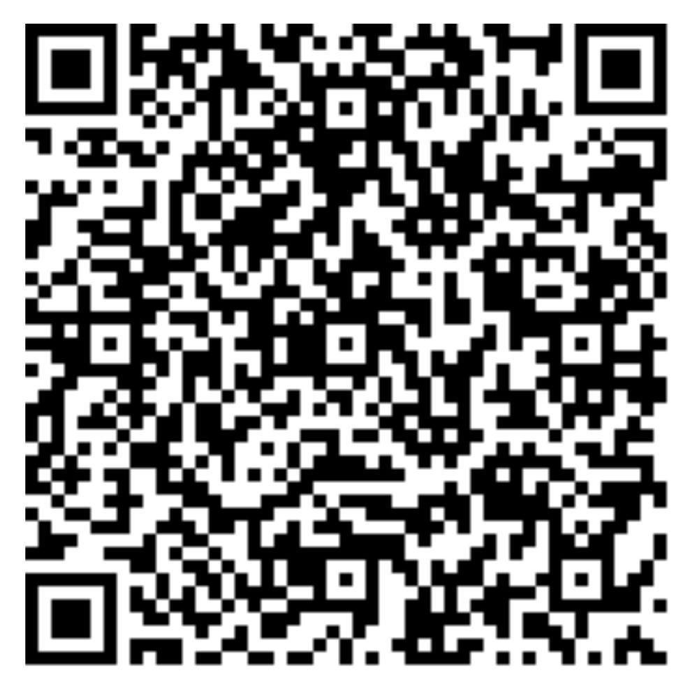 Un codice QR in bianco e nero su uno sfondo bianco.