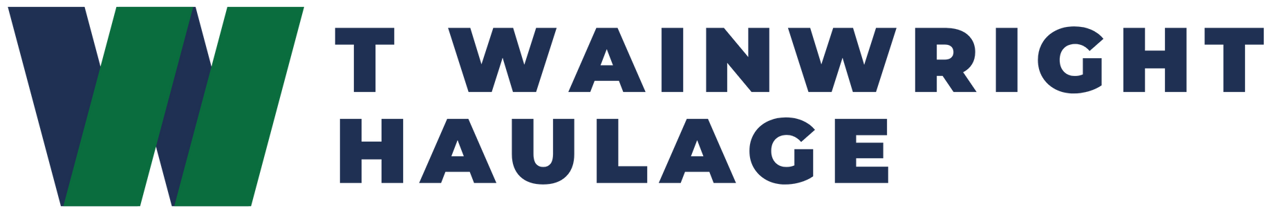 Logo of T Wainwright Haulage with a stylized
