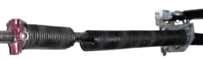 Garage door with broken spring serviced by Garage Tech in the Bothell area