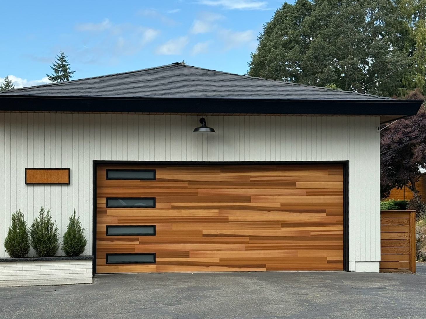 Modern double-car garage doors by Garage Tech serving Kenmore, WA