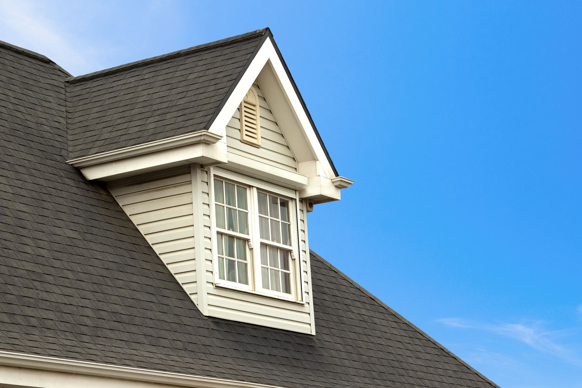 View of a White House’s Roof Against the Sky 