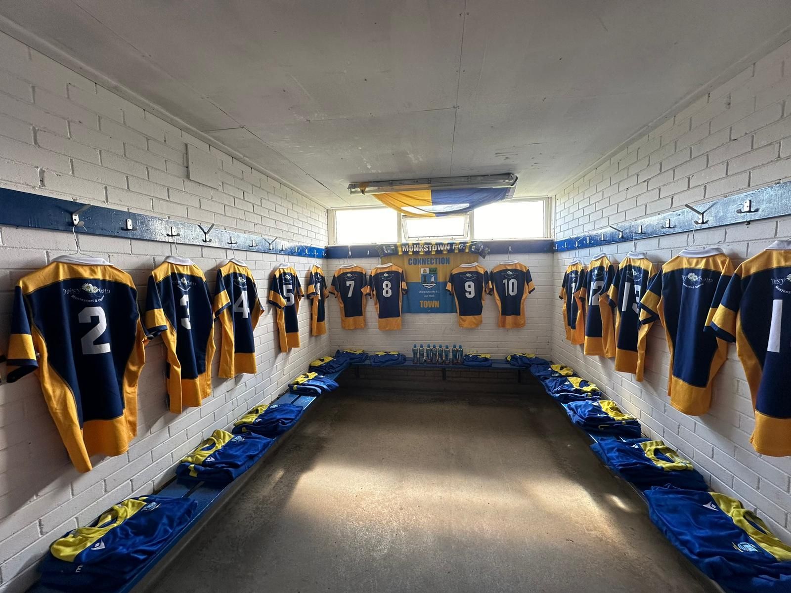 rugby jerseys in changing room