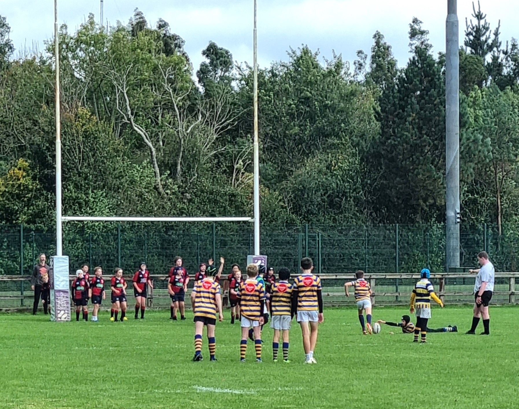 mini-rugby game on pitch