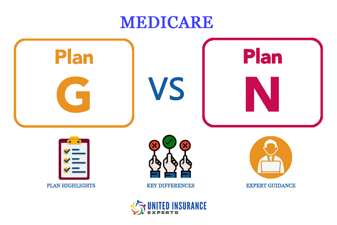 Medicare comparison graphic: Plan G versus Plan N with icons for plan benefits, copays, and savings.