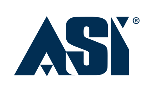 Blue ASY logo with stylized letters and a registered trademark symbol