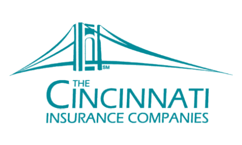 The Cincinnati Insurance Companies logo with teal bridge icon and text on a white background