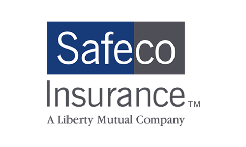 Safeco Insurance logo with blue and gray text, “A Liberty Mutual Company” underneath
