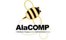 AlaCOMP logo with a black-and-yellow bee and the tagline “A Worker’s Compensation Self Insurance Fund.”