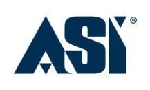 ASI logo in dark blue on a white background