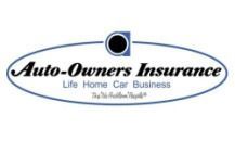 Auto-Owners Insurance logo with oval blue border and text “Life Home Car Business”