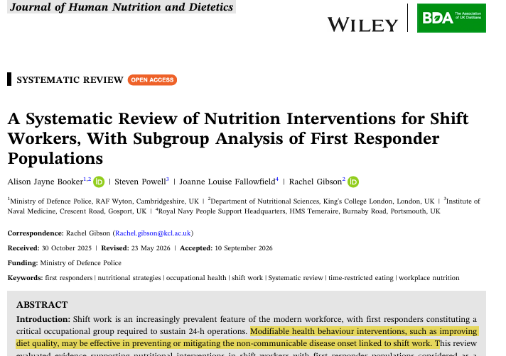 Image of the title and authors from a recent publication published in Journal of Human Nutrition and Dietetics