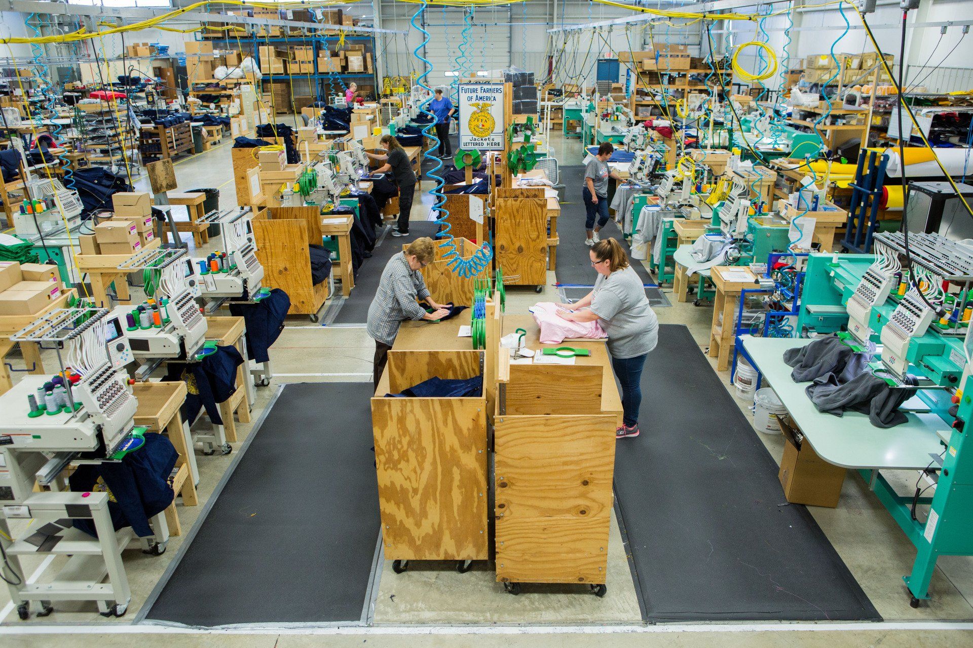 A workspace for sewing and custom patchwork.