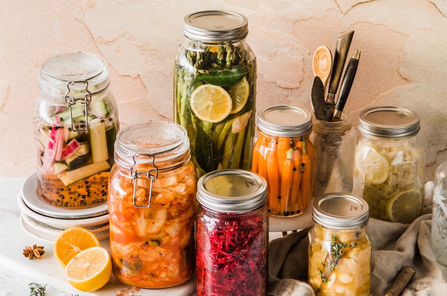 aliments fermentés en bocaux