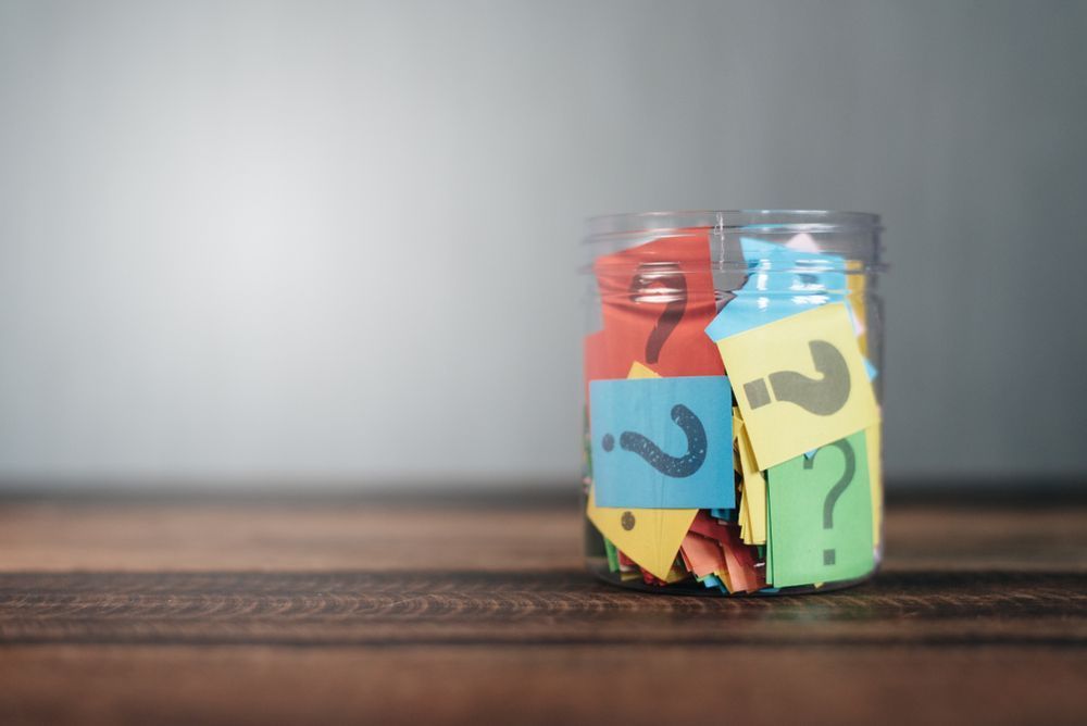 Jar Filled With Colourful Paper Notes, Each With A Question Mark On It — Wendy's Safety Services in Adelaide River, NT