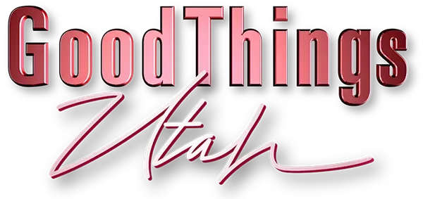 GoodThings Utah logo in pink and white text on a light background