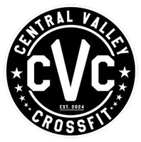 The logo for central valley crossfit is black and white.