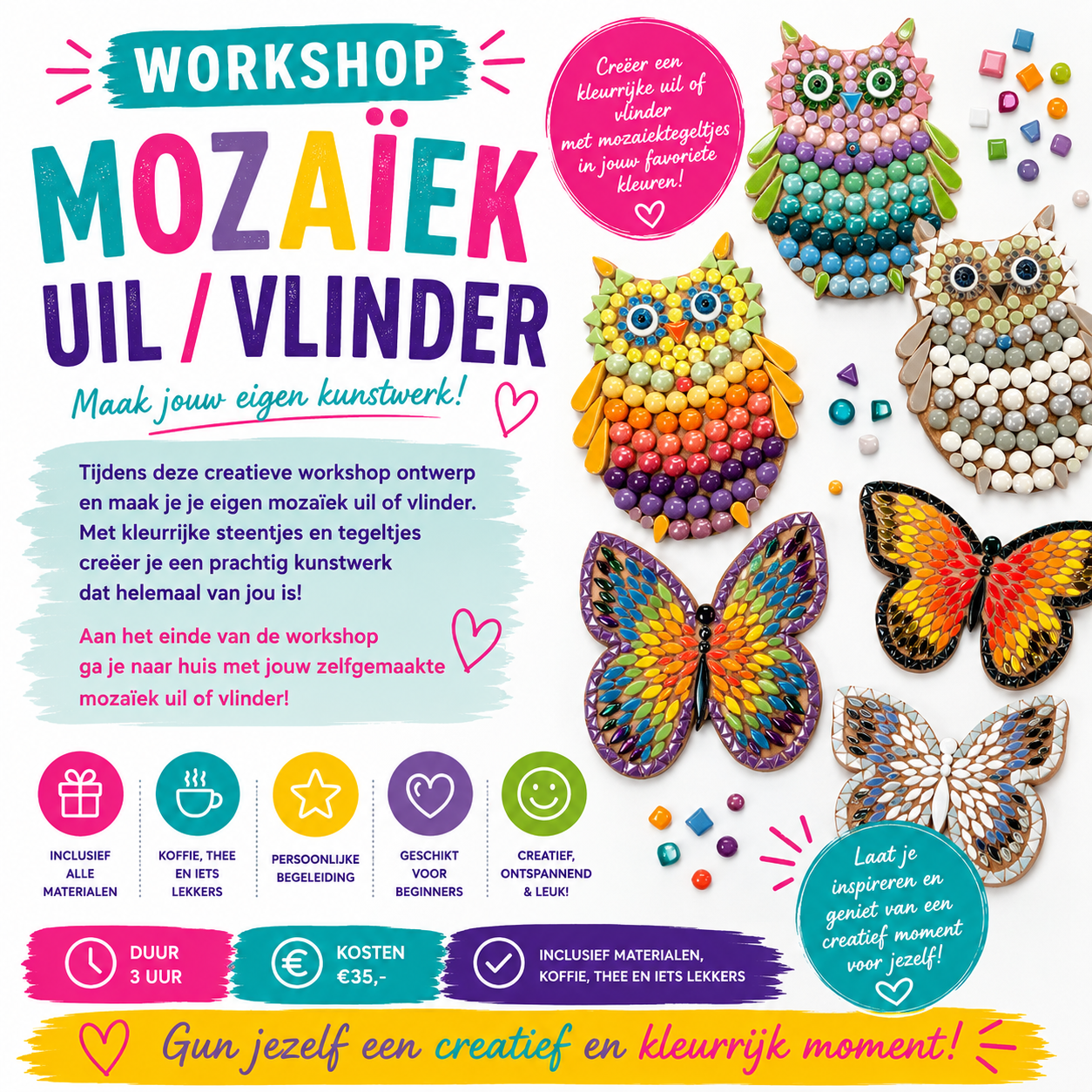 mozaïek  uil/vlinder