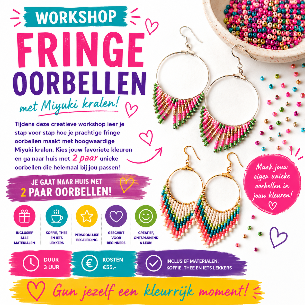 Fringe oorbellen