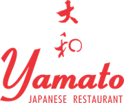 Red Yamato Japanese Restaurant logo with Japanese characters above the name