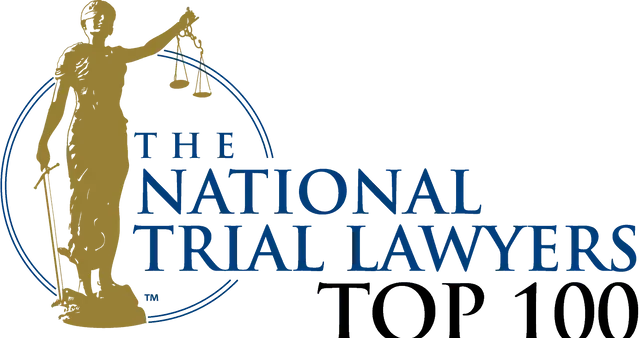 Logo: Statue of Justice within a circle,