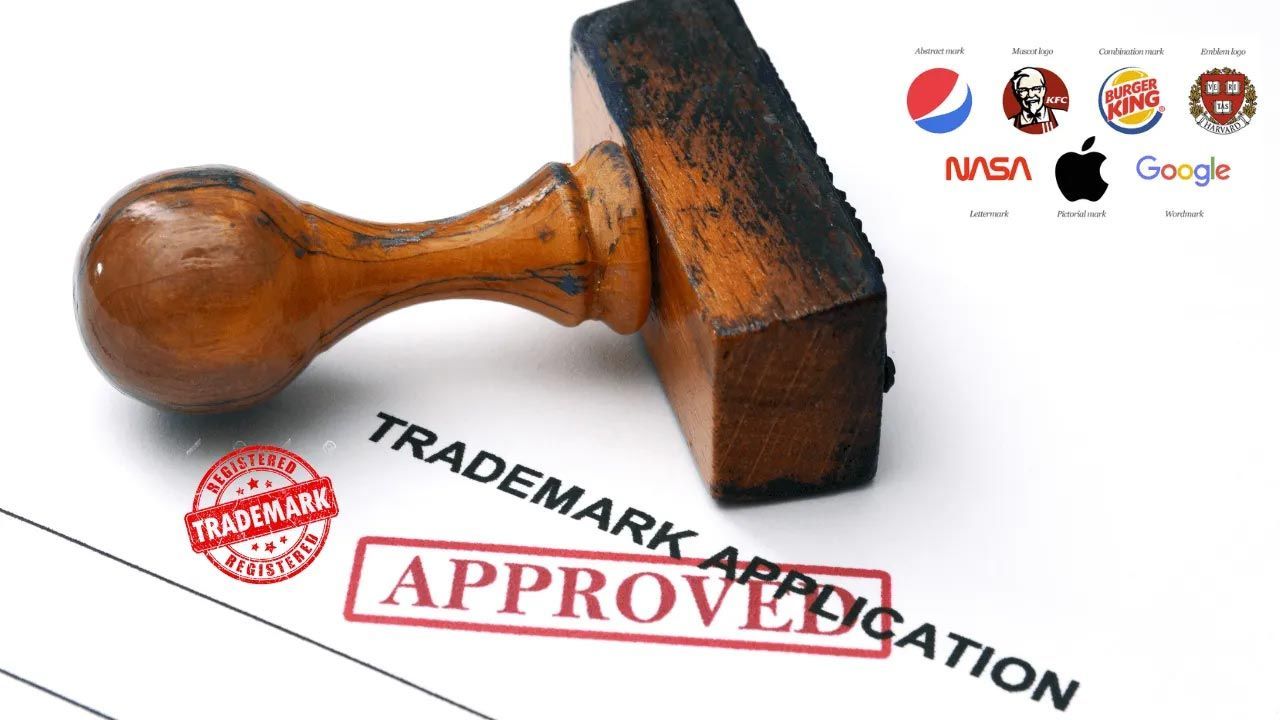 Wooden stamp on a trademark application marked
