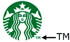 Starbucks logo: Green mermaid in a circle, with 