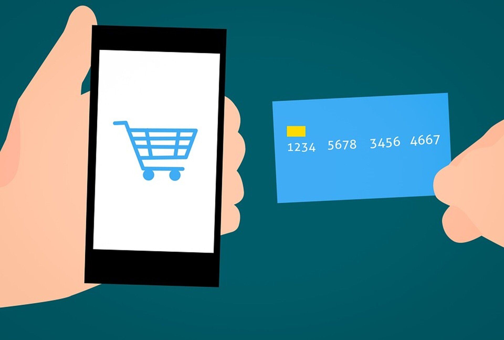 An illustration of the online ordering system via credit card