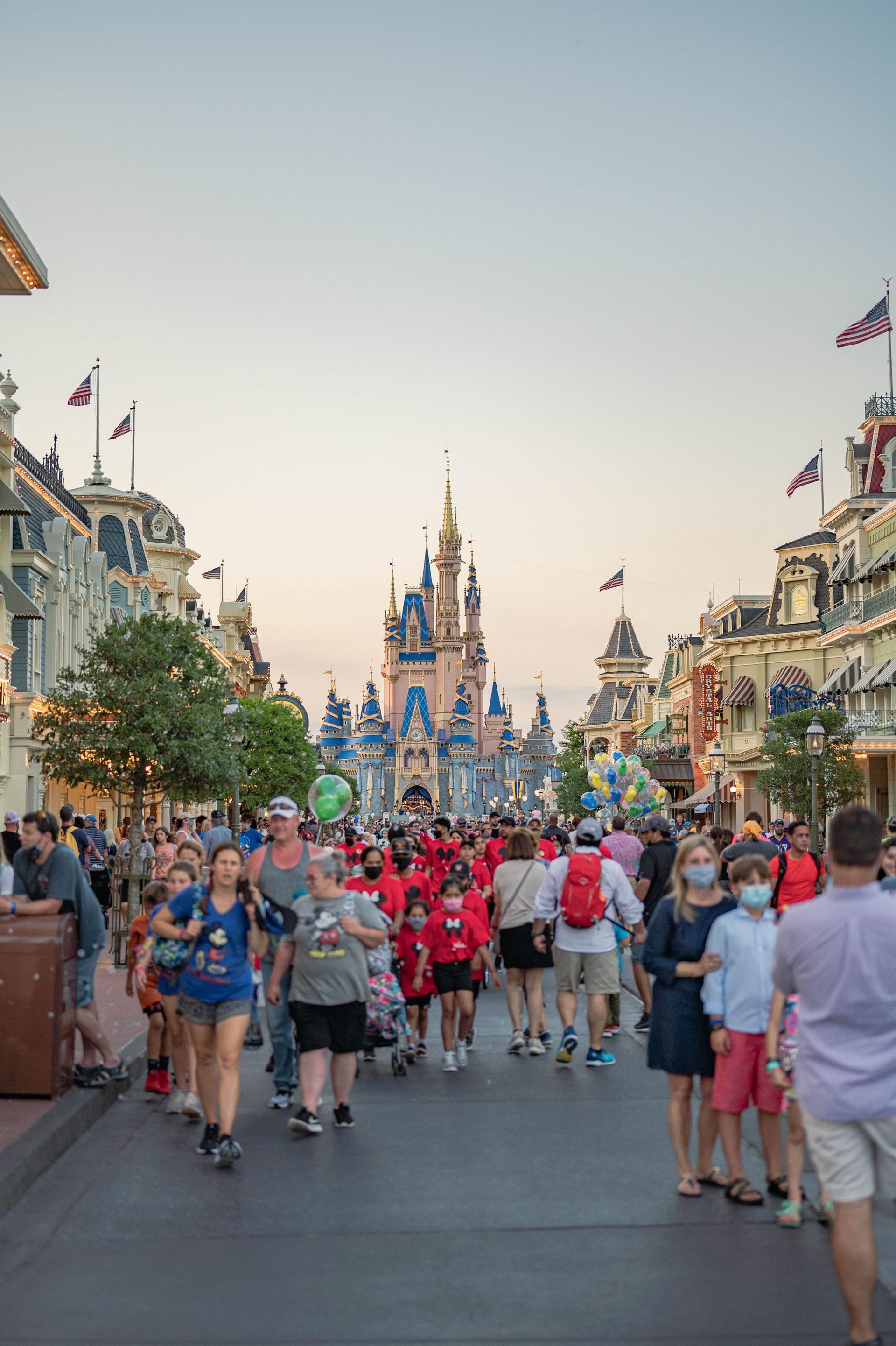 Walt Disney World Magic Kingdom castle at golden hour